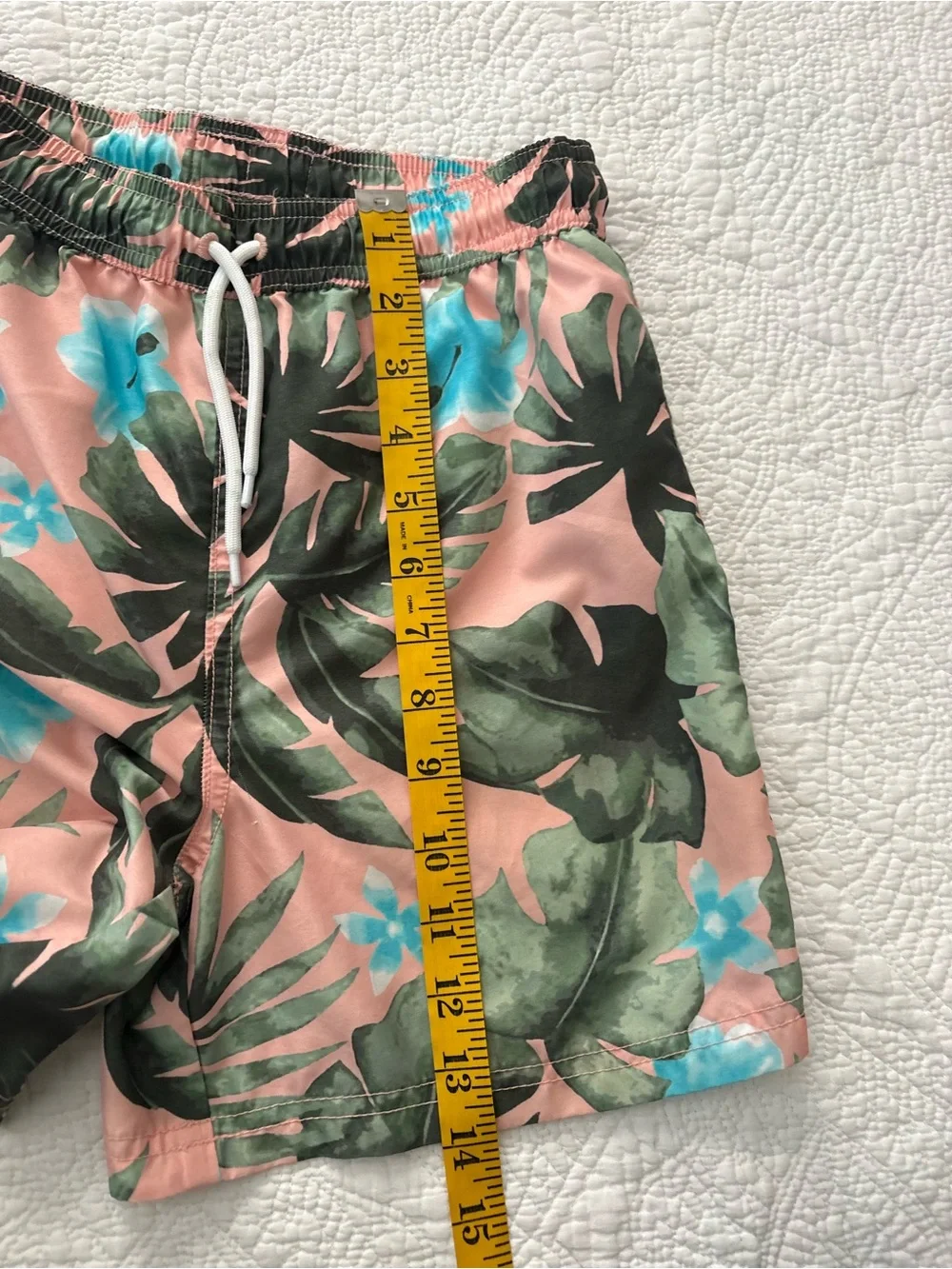 Janie and Jack Palm swim trunks size 12. Green, blue and peach. Great shape!
